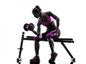 woman weight training