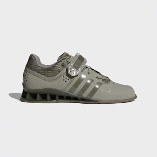 gray pair of adidas adipower weightlifting shoes