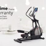 proform 720 e elliptical trainer in front room of home