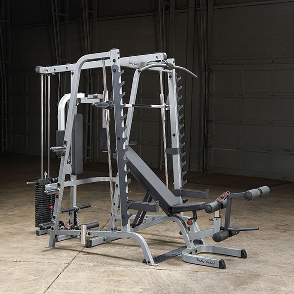 body solid series 7 smith machine with bench body solid series 7 smith machine in a large garage