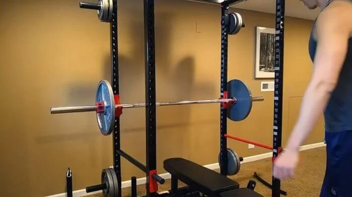 TDS power rack and loaded barbell