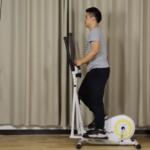 man exercising on Doufit elliptical machine