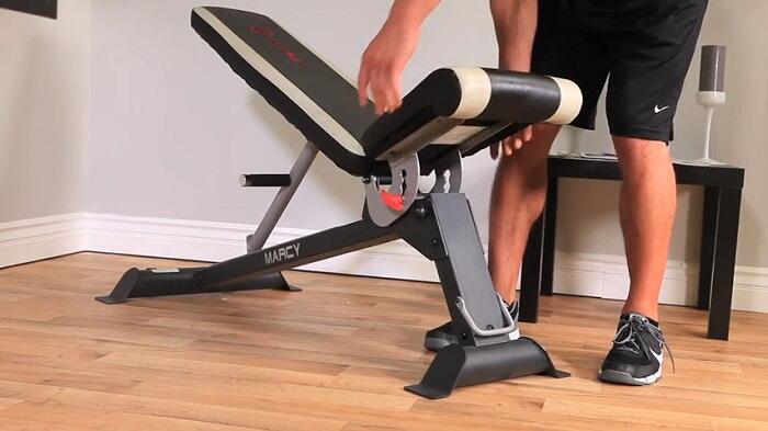 Marcy Utility Bench seat man adjusting marcy sb-670 weight bench seat