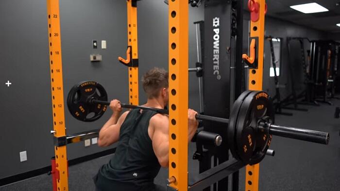 Powertec Power Rack exercises heavy duty power rack in home gym
