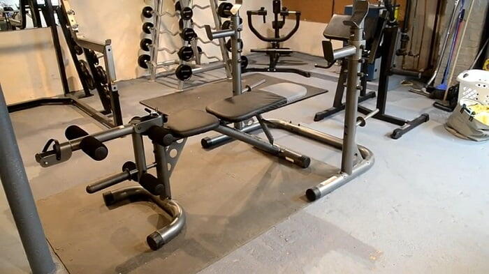 Golds Gym XRS 20 Olympic Workout Bench in home gym