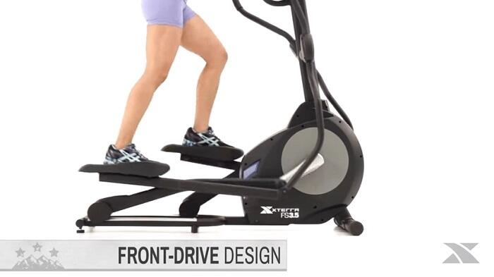 front drive design of xterra fitness elliptical