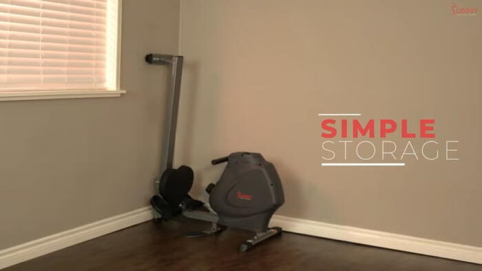 sunny sf-rw5941 folded sunny spm rower folded in corner of room