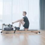 man rwoing on snode rw8 water rower