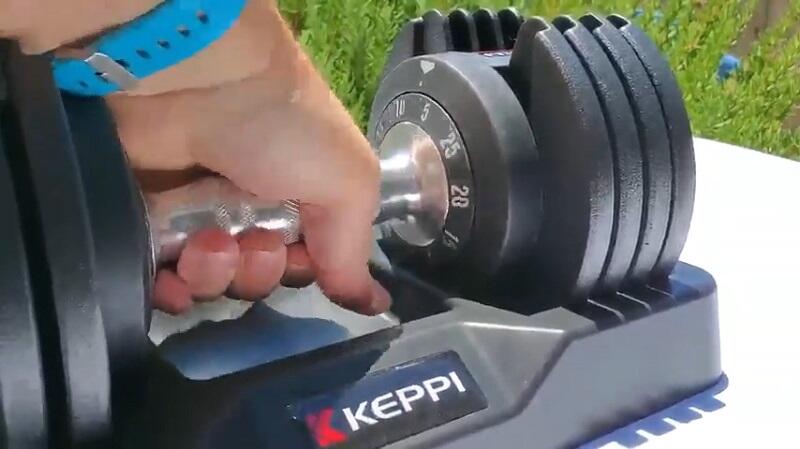 keppi adjustbale dumbbells review close up keppi adjustbale dumbbell