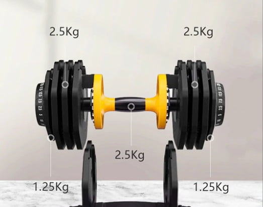 ad fitness 25kg adjustable dumbbell weight increments