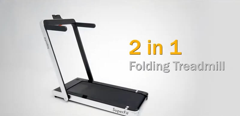 silver goplus 2 in 1 folding treadmill