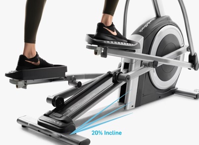 20" incline of elliptical