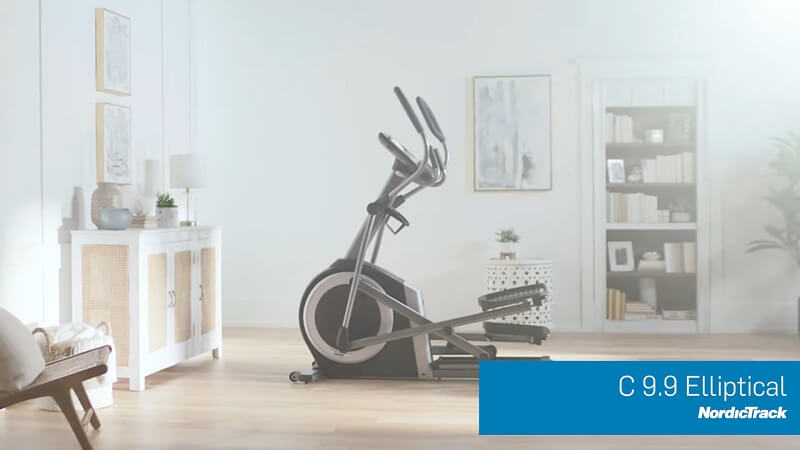 woman pedaling on front drive elliptical woman pedaling on front drive elliptical