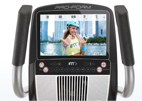 ProForm Carbon E10 monitor ProForm Carbon E10 monitor showing ifit