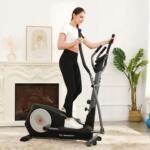 a woman pedaling on youngfit elliptical machine