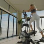 woman pedaling in 20-inch stride elliptical
