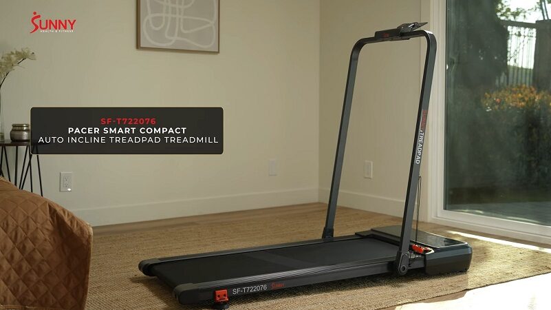 side view sunny health walking pad