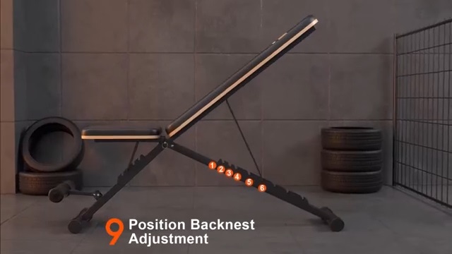 side view of ladder adjustmentsystem of fitgoods weight bench