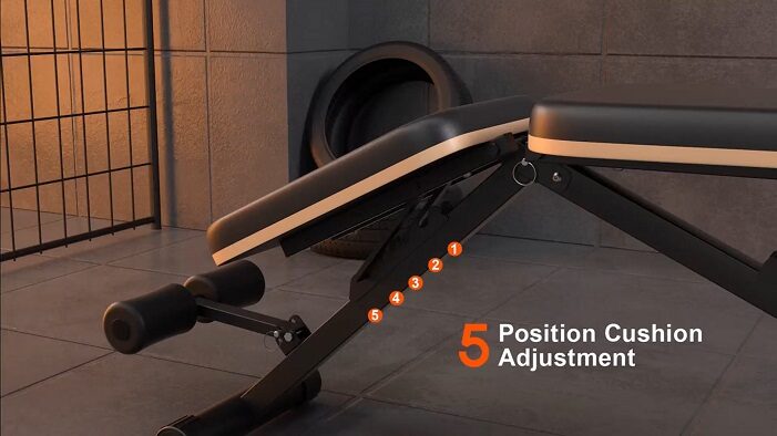 side view fitsgood weight bench, full decline seat