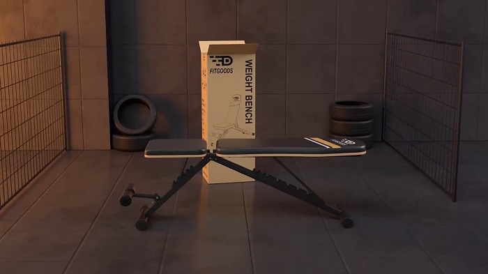 fitgoods weight bench, in flat position