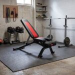 Bowflex 5,1s Stowable Weight Bench in gararge gym set up