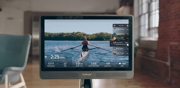 hydrow rowing machine monitor Hydrow rower monitor and app