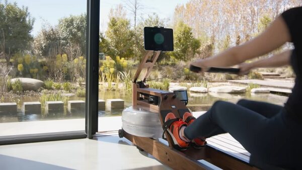 waterrower back view waterower original in home showing app